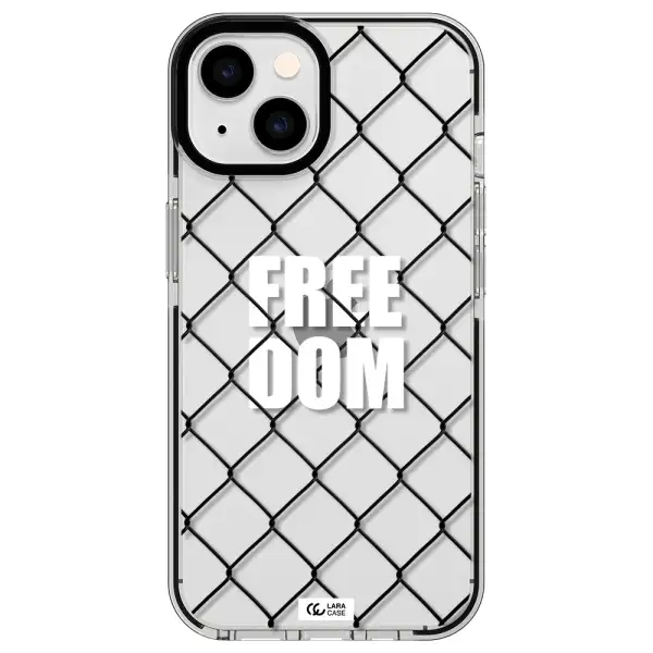 a close-up of a chain link fence Apple iPhone 14 impact black border Case