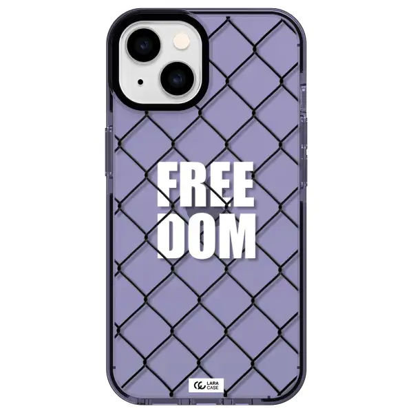 a close-up of a chain link fence Apple iPhone 14 impact Lilac Case