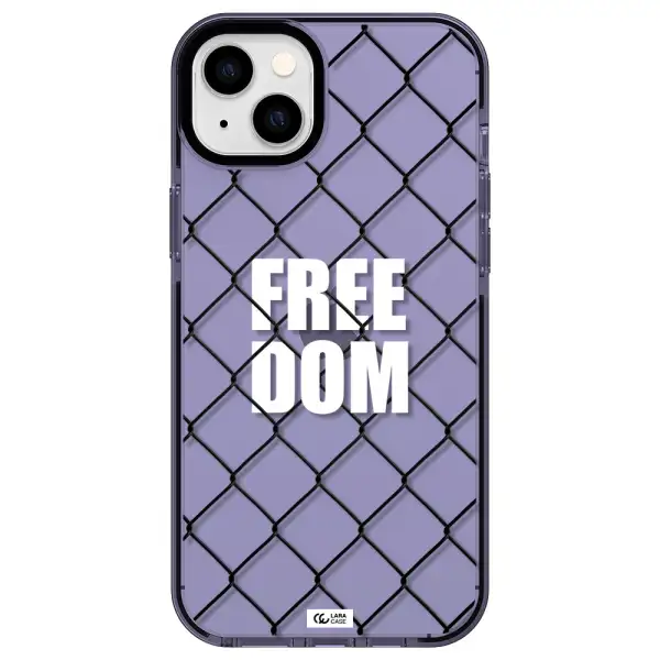 a close-up of a chain link fence Apple iPhone 14 plus impact Lilac Case