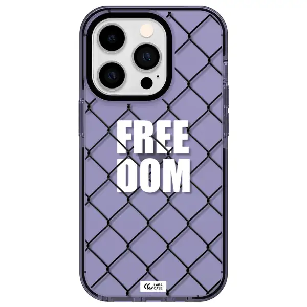 a close-up of a chain link fence Apple iPhone 14 pro impact Lilac Case
