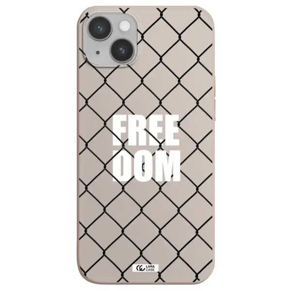 a close-up of a chain link fence Apple iPhone 14 Silicone Stone Case