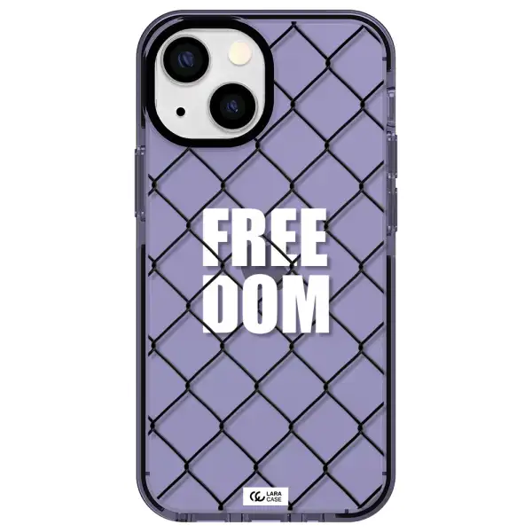 a close-up of a chain link fence Apple iPhone 15 Plus impact Lilac Case