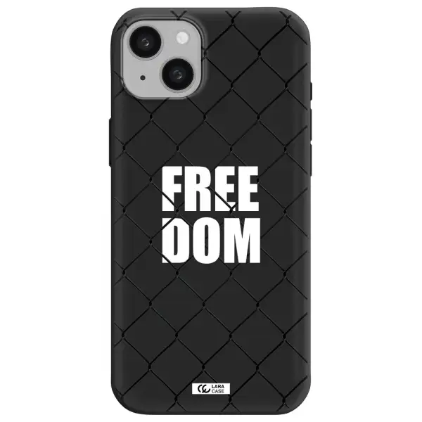 a close-up of a chain link fence Apple iphone 15 plus Silicone black Case