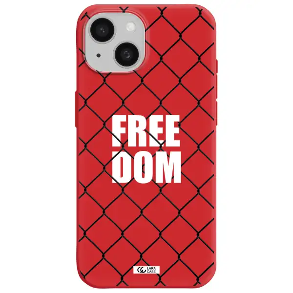 A Close-Up Of A Chain Link Fence Apple Iphone 15 Silicone Imperial Red Case