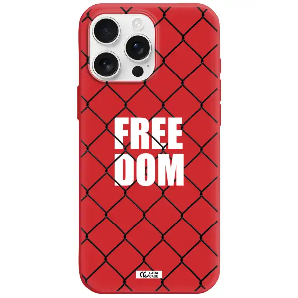 A Close-Up Of A Chain Link Fence Apple Iphone 16 Pro Max Silicone Imperial Red Case