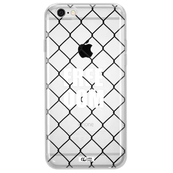 a close-up of a chain link fence Apple iPhone 6 Clear TPU Case