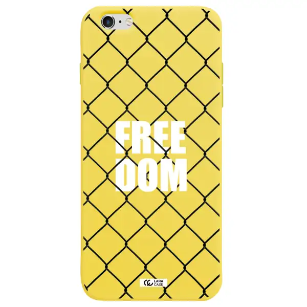 a close-up of a chain link fence Apple iPhone 6 plus Silicone canary yellow Case