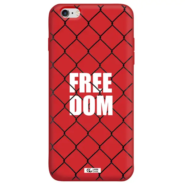a close-up of a chain link fence Apple iPhone 6 plus Silicone Imperial Red Case