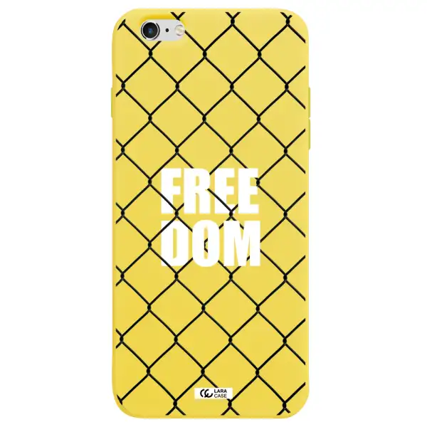 a close-up of a chain link fence Apple iPhone 6 s plus Silicone canary yellow Case