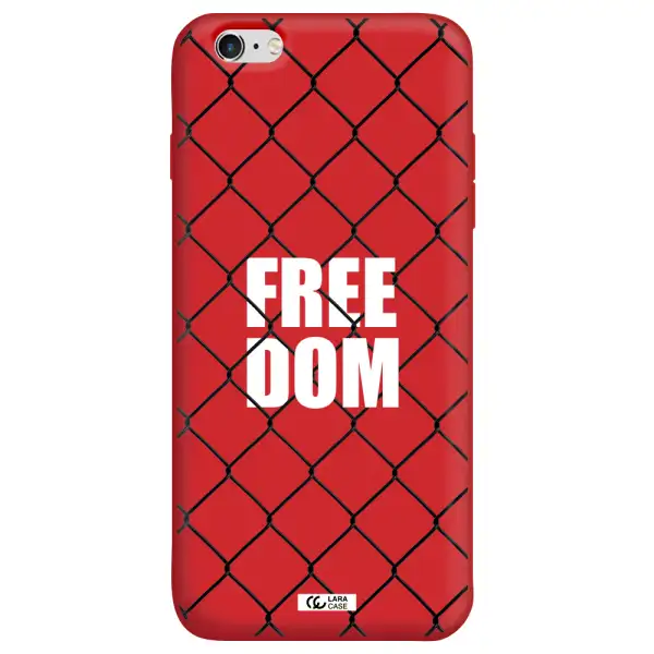 a close-up of a chain link fence Apple iPhone 6 s plus Silicone Imperial Red Case