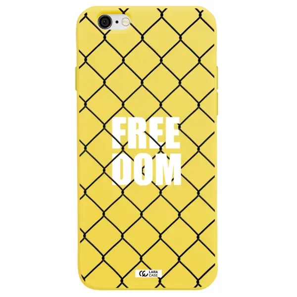 a close-up of a chain link fence Apple iPhone 6 Silicone canary yellow Case