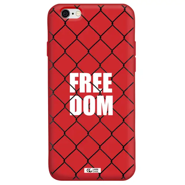 a close-up of a chain link fence Apple iPhone 6 Silicone Imperial Red Case