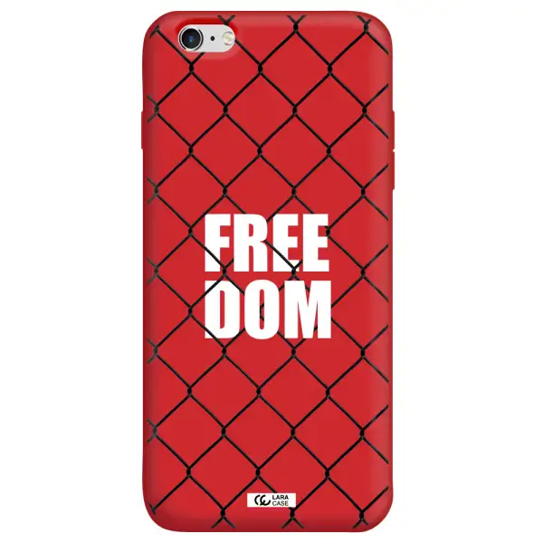 a close-up of a chain link fence Apple iPhone 6S Silicone Imperial Red Case
