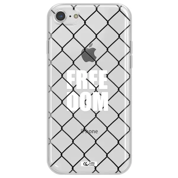 a close-up of a chain link fence Apple iPhone 7 Clear TPU Case
