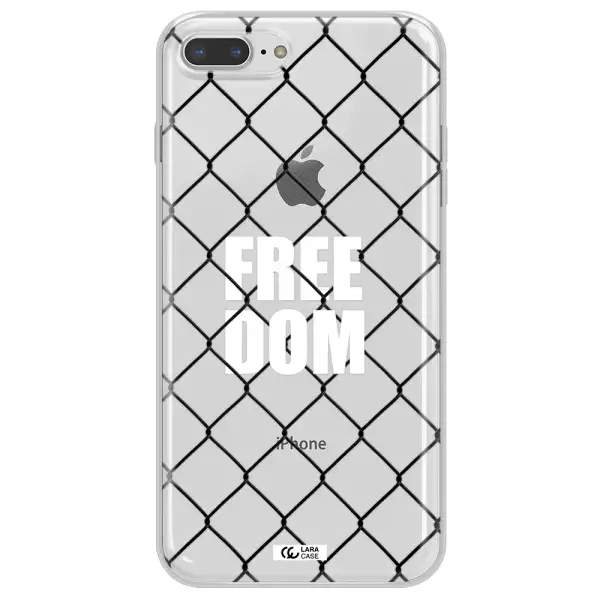 a close-up of a chain link fence Apple iPhone 7 plus Clear TPU Case