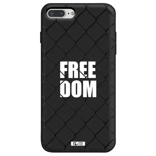 a close-up of a chain link fence Apple iPhone 7 plus Silicone black Case