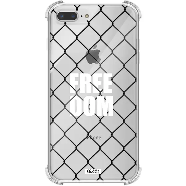 a close-up of a chain link fence Apple iPhone 8 plus Clear PC Case