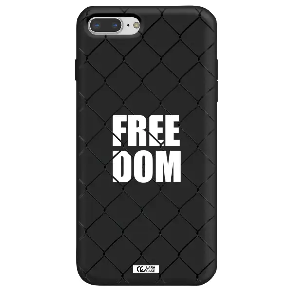 a close-up of a chain link fence Apple iPhone 8 plus Silicone black Case