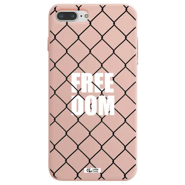 a close-up of a chain link fence Apple iPhone 8 plus Silicone pastel pink Case