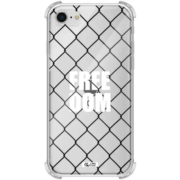 a close-up of a chain link fence Apple iPhone se 2020 Clear PC Case