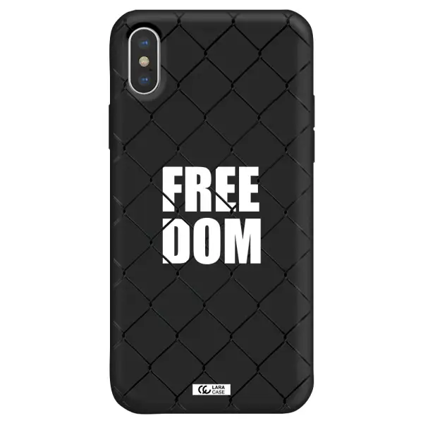 a close-up of a chain link fence Apple iPhone X Silicone black Case