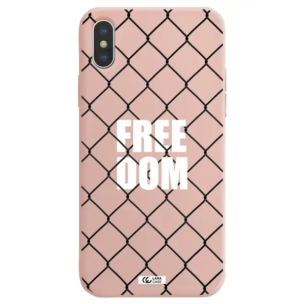 a close-up of a chain link fence Apple iPhone X Silicone pastel pink Case