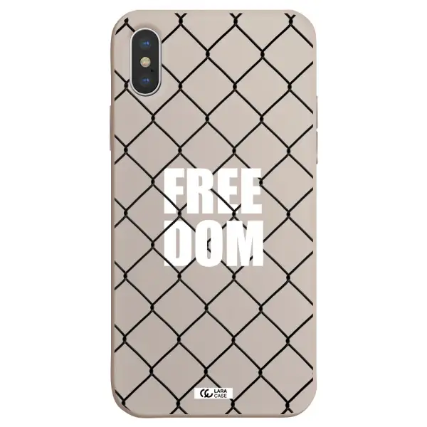 a close-up of a chain link fence Apple iPhone X Silicone Stone Case
