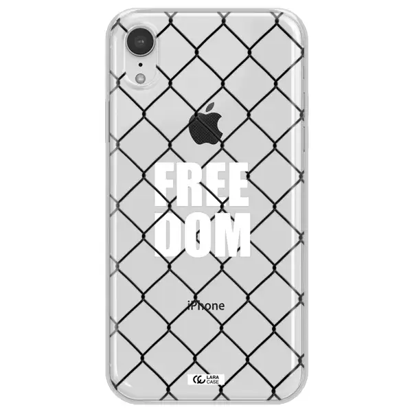 a close-up of a chain link fence Apple iPhone XR Clear TPU Case