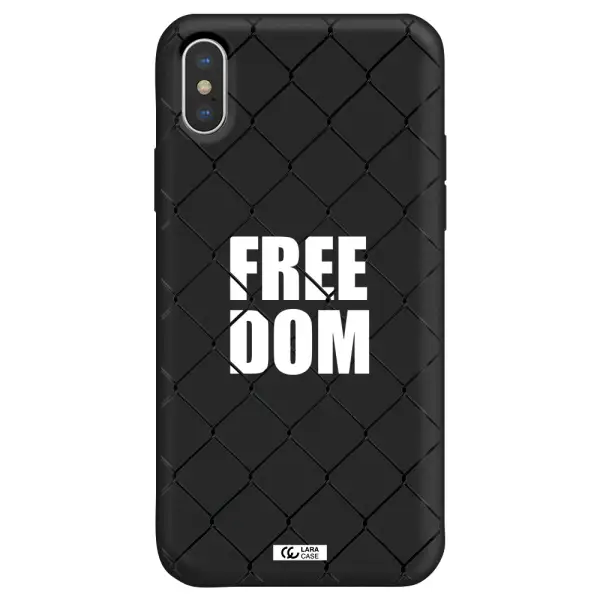 a close-up of a chain link fence Apple iPhone XS Silicone black Case