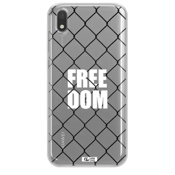a close-up of a chain link fence Huawei Honor 8S Clear TPU Case