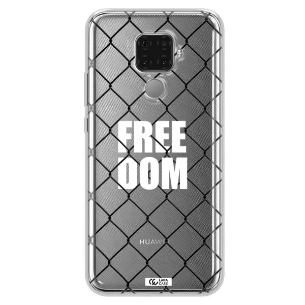 a close-up of a chain link fence Huawei Mate 30 Lite Clear TPU Case