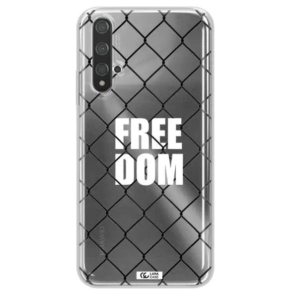 a close-up of a chain link fence Huawei Nova 5t Clear TPU Case