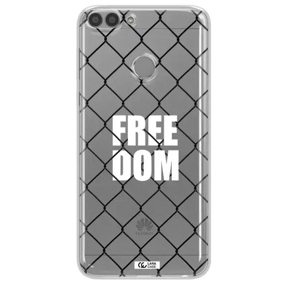 a close-up of a chain link fence Huawei P Smart 2017 Clear TPU Case