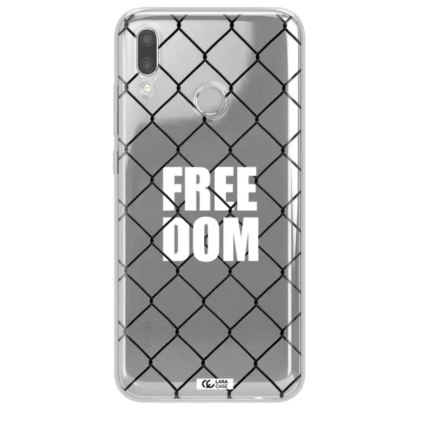 a close-up of a chain link fence Huawei P Smart 2019 Clear TPU Case