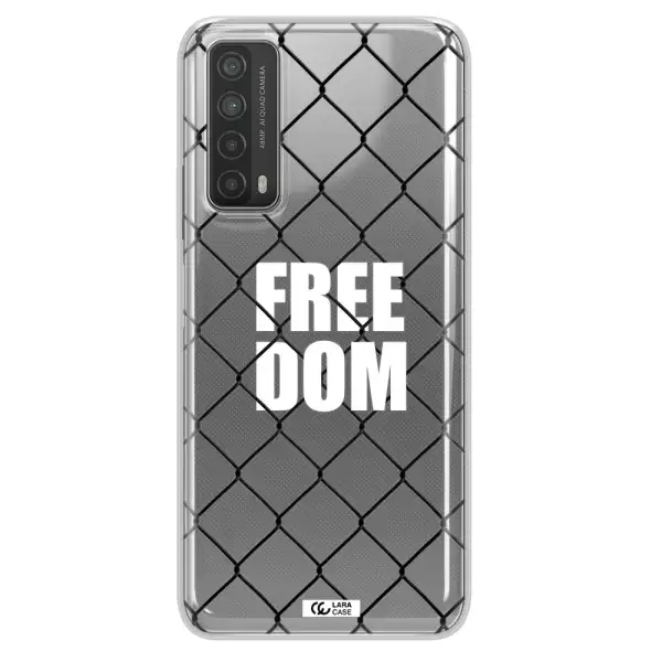 a close-up of a chain link fence Huawei P Smart 2021 Clear TPU Case