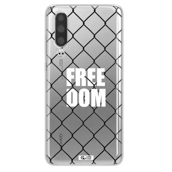a close-up of a chain link fence Huawei P30 Clear TPU Case