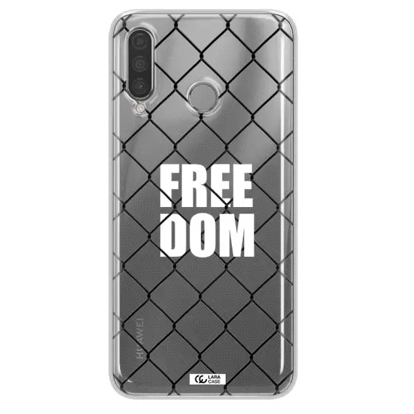 a close-up of a chain link fence Huawei P30 Lite Clear TPU Case