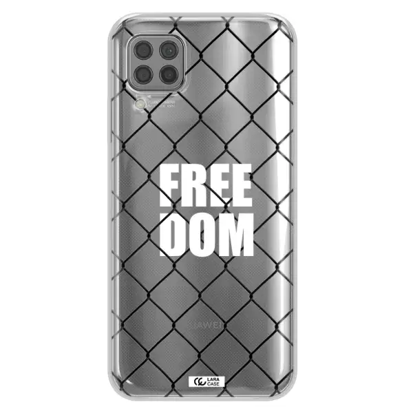 a close-up of a chain link fence Huawei P40 Lite Clear TPU Case
