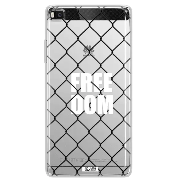 a close-up of a chain link fence Huawei P8 Clear TPU Case