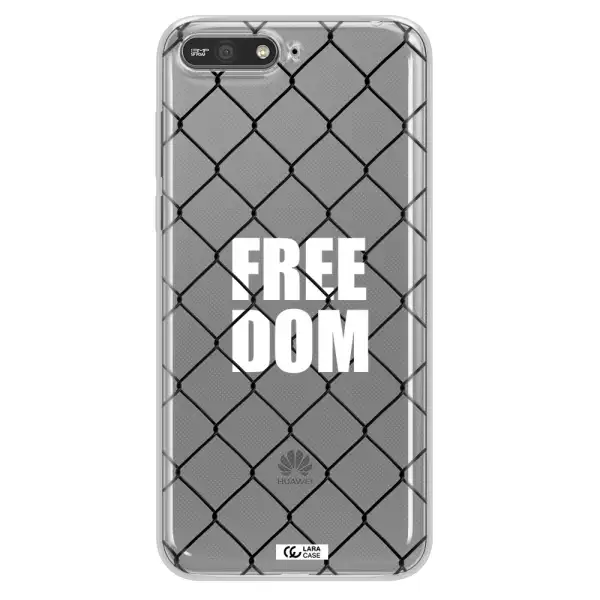 a close-up of a chain link fence Huawei Y6 2018 Clear TPU Case