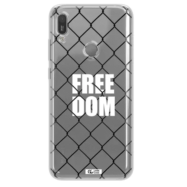 a close-up of a chain link fence Huawei Y6 2019 Clear TPU Case