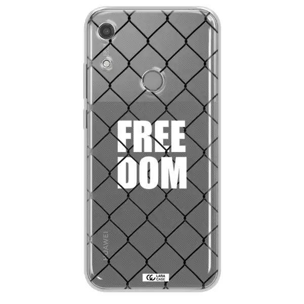 a close-up of a chain link fence Huawei Y6S Clear TPU Case