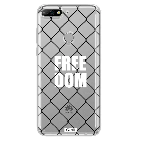 a close-up of a chain link fence Huawei Y7 2018 Clear TPU Case