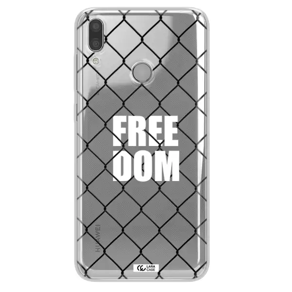 a close-up of a chain link fence Huawei Y7 2019 Clear TPU Case