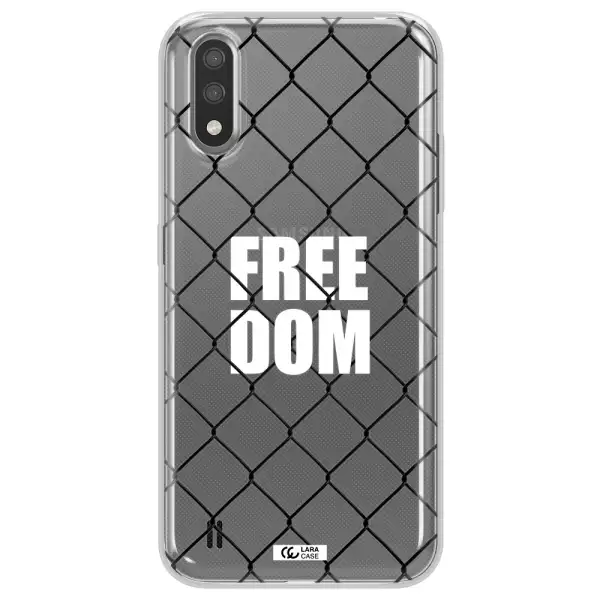 a close-up of a chain link fence Samsung A01 Clear TPU Case