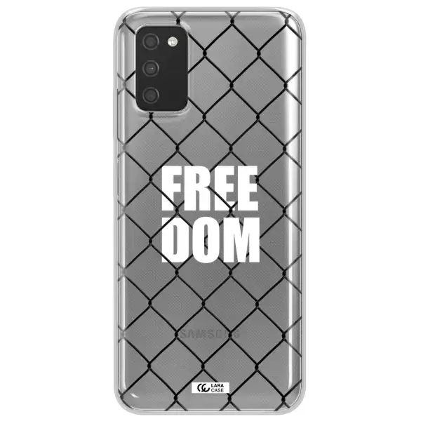 a close-up of a chain link fence Samsung A03S Clear TPU Case
