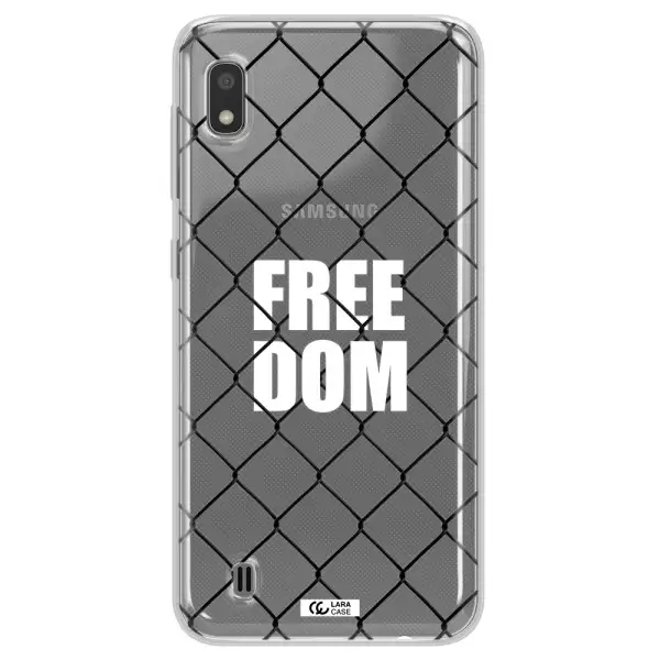 a close-up of a chain link fence Samsung A10 Clear TPU Case