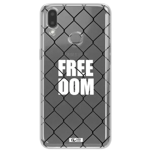 a close-up of a chain link fence Samsung A10S Clear TPU Case