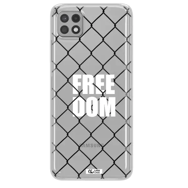 a close-up of a chain link fence Samsung A22 5g Clear TPU Case