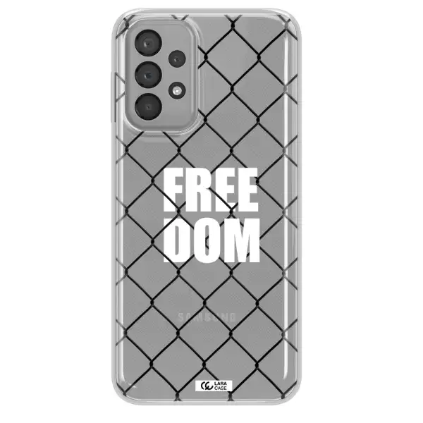 a close-up of a chain link fence Samsung A23 Clear TPU Case